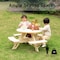 Gardenised Round Kids Picnic Table, Natural, Chinese Fir Wood, 19.75 in H Overall QI004616 - alternate 9